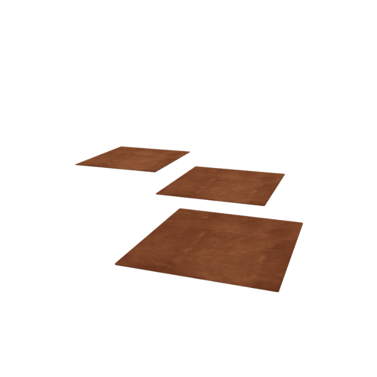 Ladrilho quadrado em aço corten 50 x 50 cm