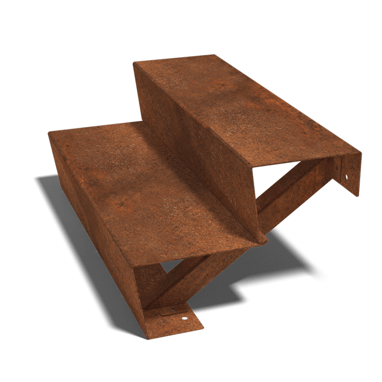 Escada em aço corten New York 2 degraus (largura 80 cm)