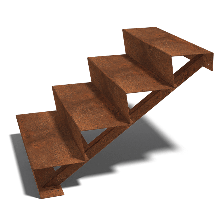 Escada em aço corten New York 4 degraus (largura 80 cm)