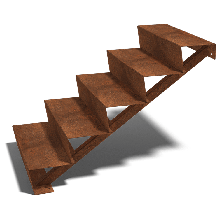 Escada em aço corten New York 5 degraus (largura 80 cm)