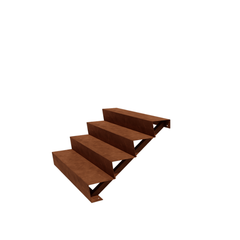 Escada em aço corten New York 4 degraus (largura 120 cm)