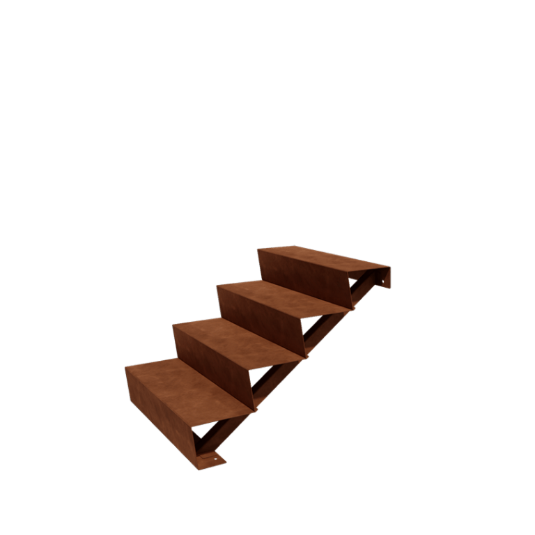 Escada em aço corten New York 4 degraus (largura 80 cm)