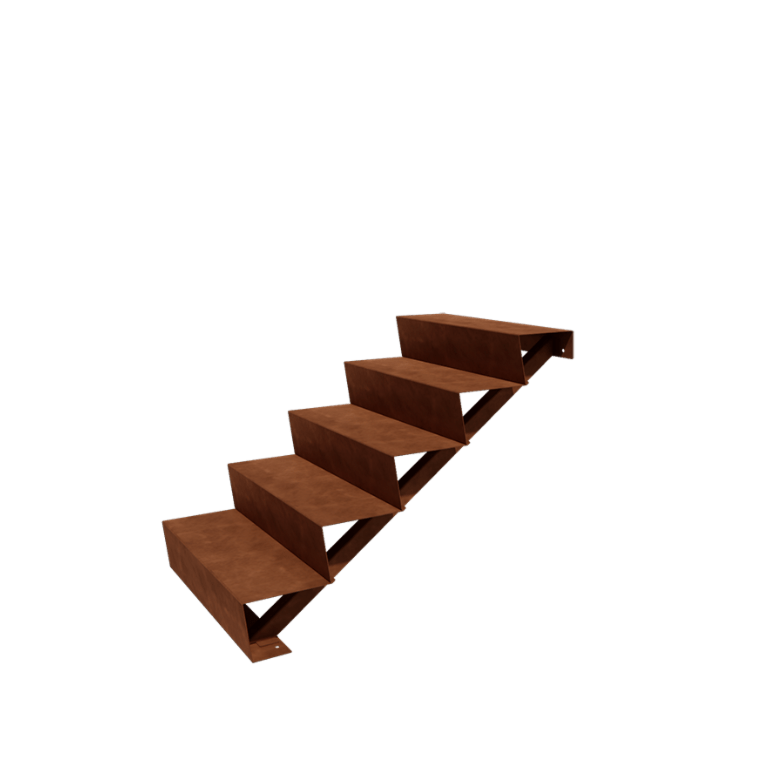 Escada em aço corten New York 5 degraus (largura 80 cm)