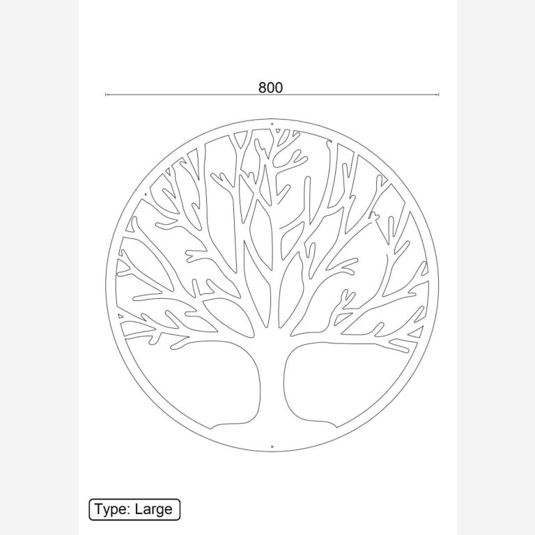 Decoração de parede em metal Árvore