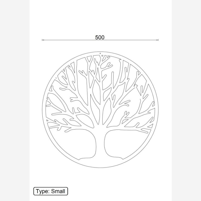 Decoração de parede em metal Árvore