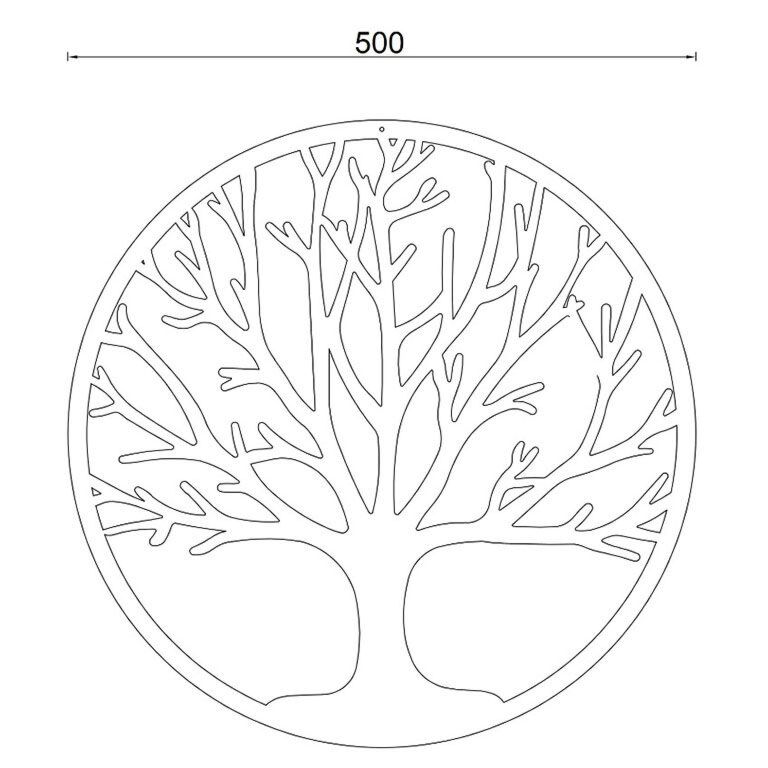 Decoração de paredes em aço corten Árvore