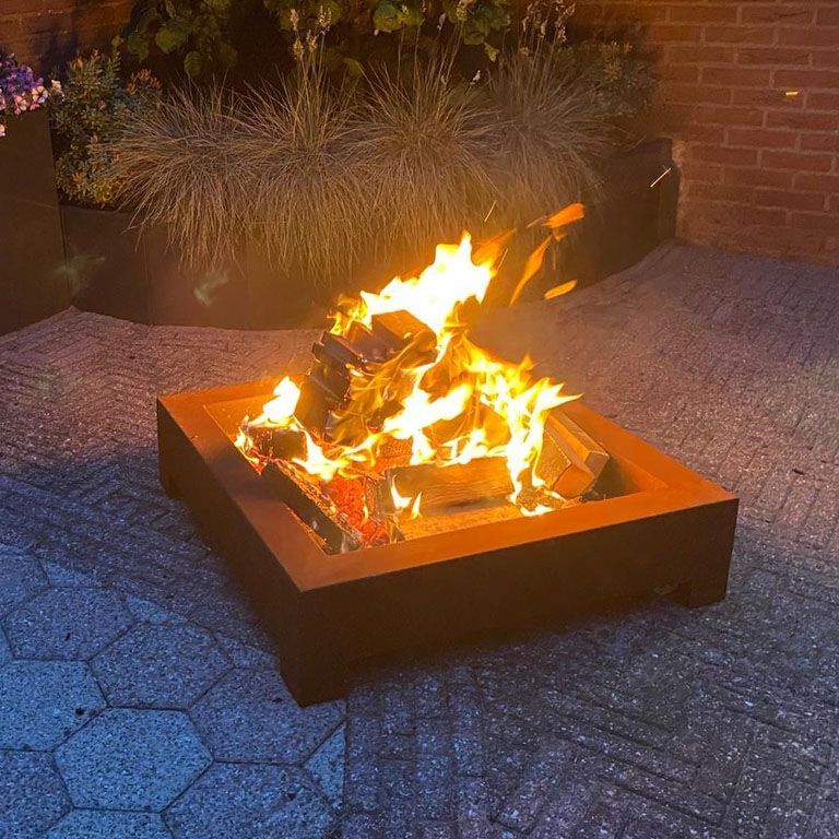 Braseiro em aço corten Detroit (quadrado) (Até fim de stock!)