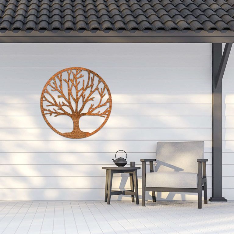 Decoração de paredes em aço corten Árvore