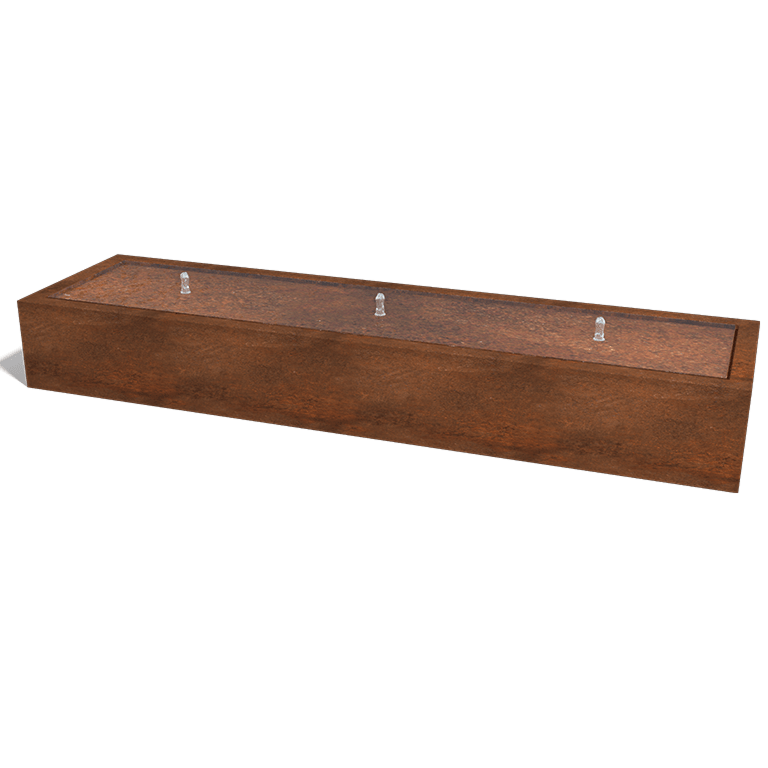fonte de água Aço corten 300 x 80 x 40 cm