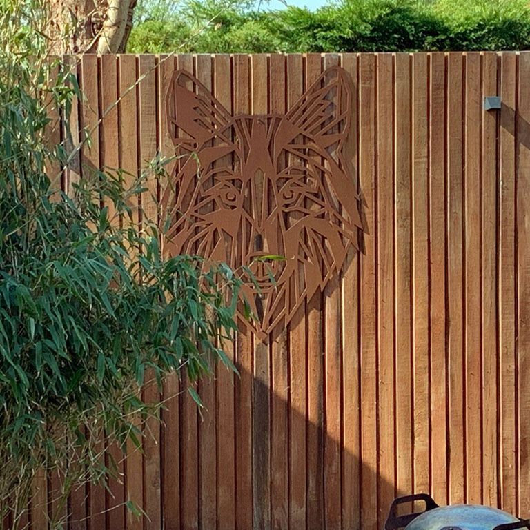 Lobo Decoração de paredes em aço corten 1.0