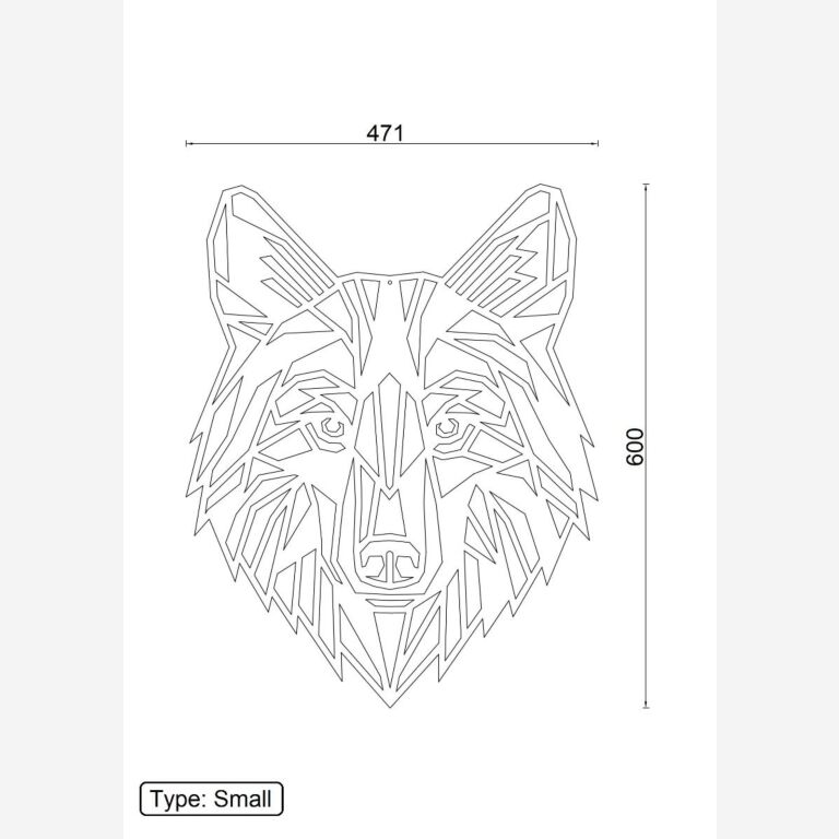 Lobo Decoração de parede em metal 1.0
