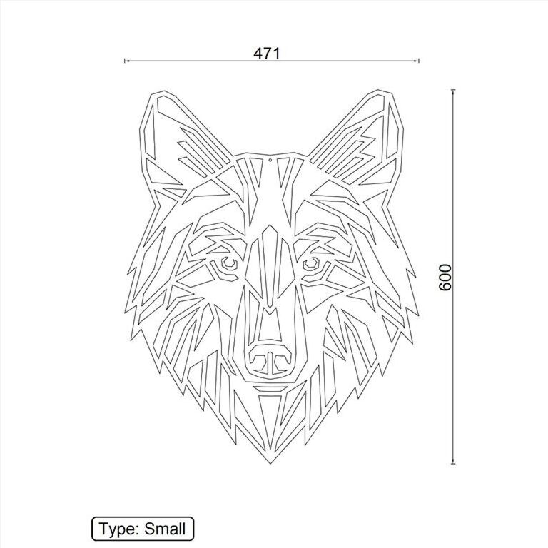 Lobo Decoração de paredes em aço corten 1.0