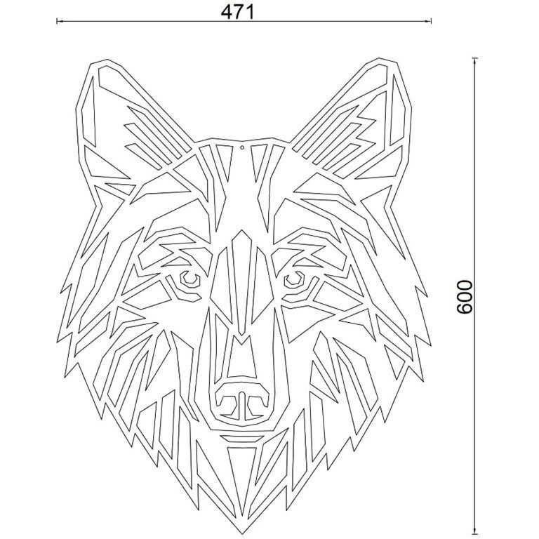 Lobo Decoração de parede em metal 1.0