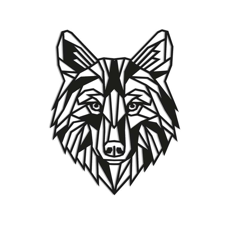 Lobo Decoração de parede em metal 1.0
