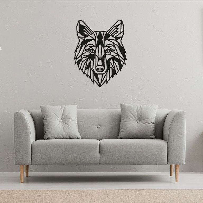 Lobo Decoração de parede em metal 1.0
