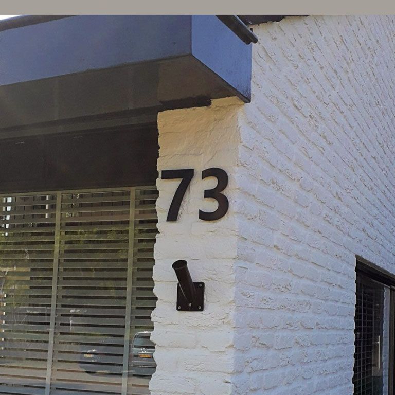 Número de casa em aço inoxidável preto 8 - 15 cm
