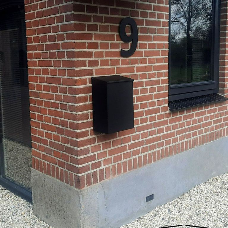 Número de casa em aço inoxidável preto 0 - 30 cm