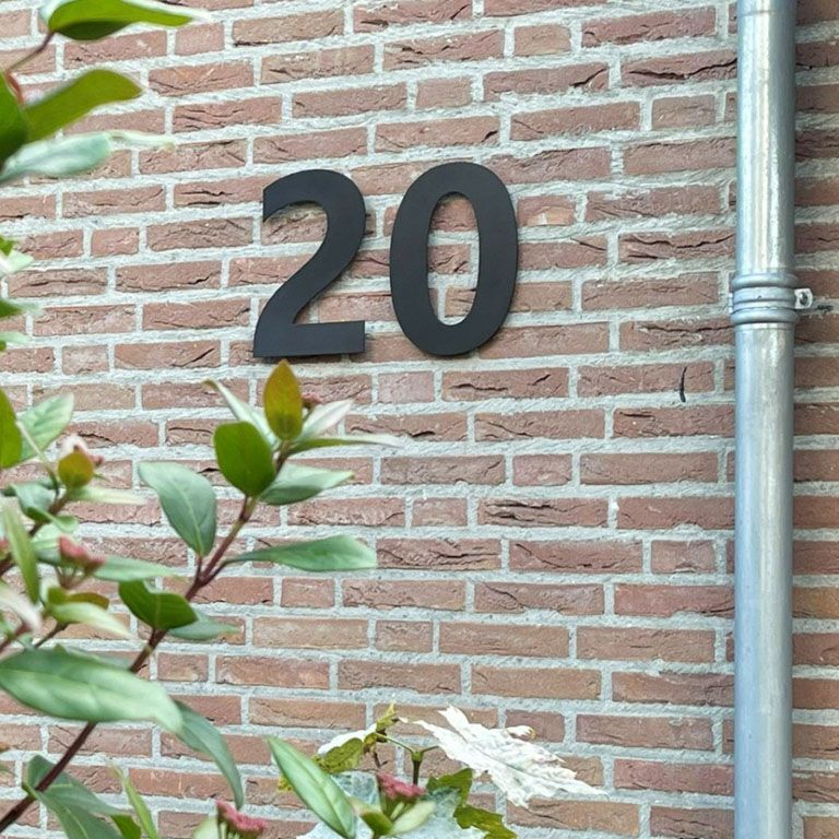 Número de casa em aço inoxidável preto 0 - 30 cm