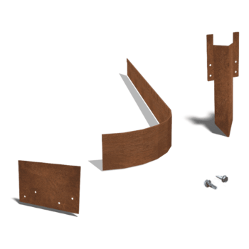Borda achatada em aço corten FLEX 13 cm conjunto completo por 15 metros