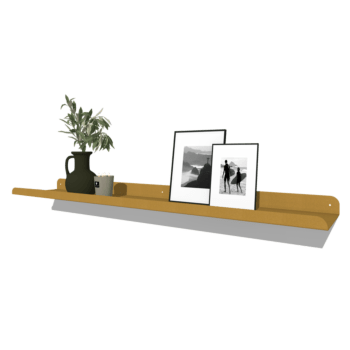 Prateleira de parede em aço com revestimento em forma de U 120 x 20 cm