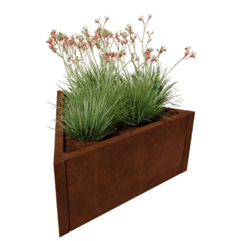 Floreira em aço corten Alaska equilátero 80 cm