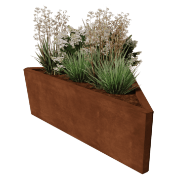 Floreira em aço corten Alaska isósceles 112 cm
