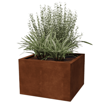 Floreira em aço corten Miami 60 x 60 cm