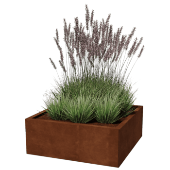 Floreira em aço corten Miami 80 x 80 cm