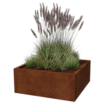 Floreira soldada em aço corten Montana 100 x 100 x 40 cm
