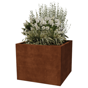 Floreira soldada em aço corten Montana 100 x 100 x 80 cm
