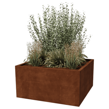 Floreira soldada em aço corten Montana 120 x 120 x 60 cm
