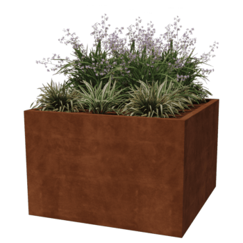 Floreira soldada em aço corten Montana 120 x 120 x 80 cm