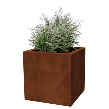 Floreira soldada em aço corten Montana 50 x 50 x 50 cm