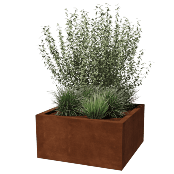 Floreira soldada em aço corten Montana 80 x 80 x 40 cm