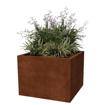 Floreira soldada em aço corten Montana 80 x 80 x 60 cm