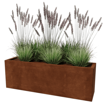 Floreira em aço corten Texas 30 x 120 cm