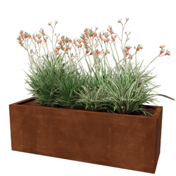 Floreira em aço corten Texas 40 x 120 cm