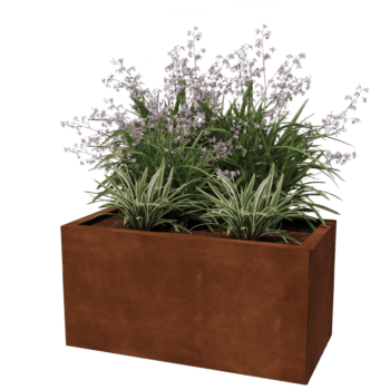 Floreira em aço corten Texas 40 x 80 cm