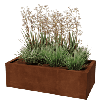 Floreira em aço corten Texas 50 x 100 cm