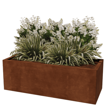 Floreira em aço corten Texas 50 x 120 cm