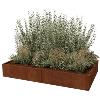 Floreira em aço corten Texas xxl 200 x 120 cm