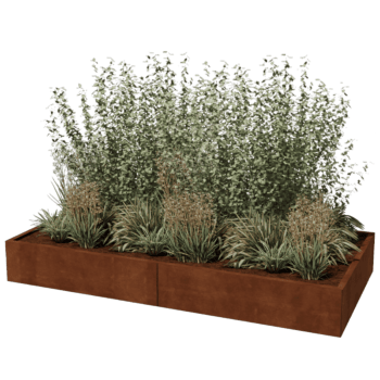 Floreira em aço corten Texas xxl 240 x 120 cm