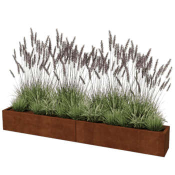 Floreira em aço corten Texas xxl 240 x 30 cm