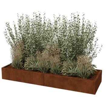 Floreira em aço corten Texas xxl 240 x 80 cm