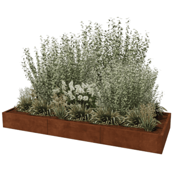 Floreira em aço corten Texas xxl 300 x 120 cm