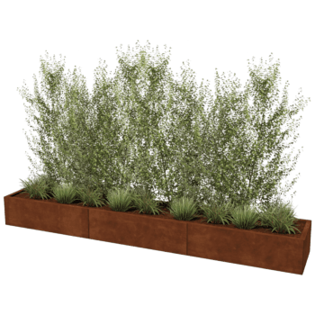 Floreira em aço corten Texas xxl 300 x 50 cm