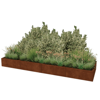 Floreira em aço corten Texas xxl 320 x 100 cm