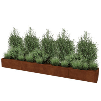 Floreira em aço corten Texas xxl 320 x 40 cm