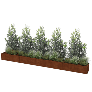 Floreira em aço corten Texas xxl 400 x 40 cm