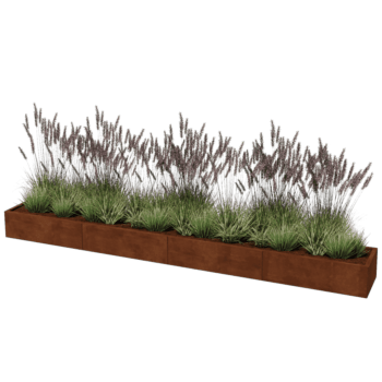 Floreira em aço corten Texas xxl 400 x 50 cm